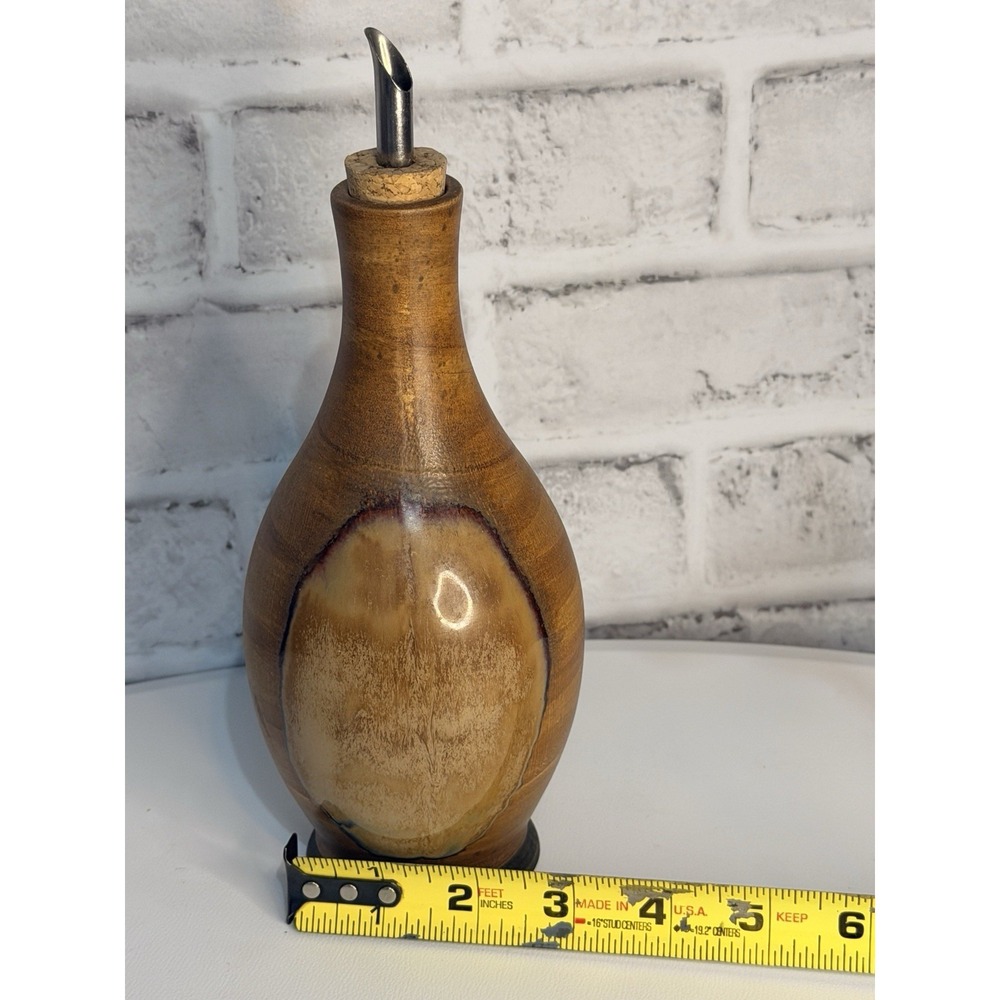 Vintage Sango Brown Drip Stoneware Oi MidCentury Pottery Cork Pourer